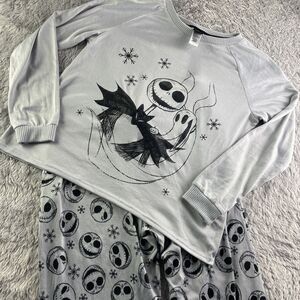 Jack Skellington Sleepwear Youth Medium Gray Black Nightmare Before Christmas
